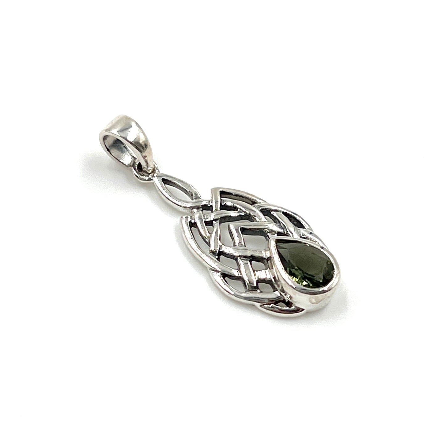 Moldavite Celtic Pendant