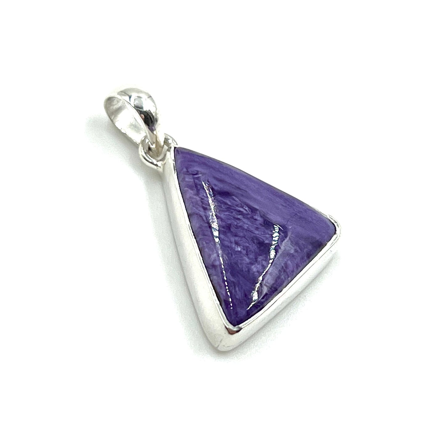 Sterling Silver Charoite Freeform Pendants