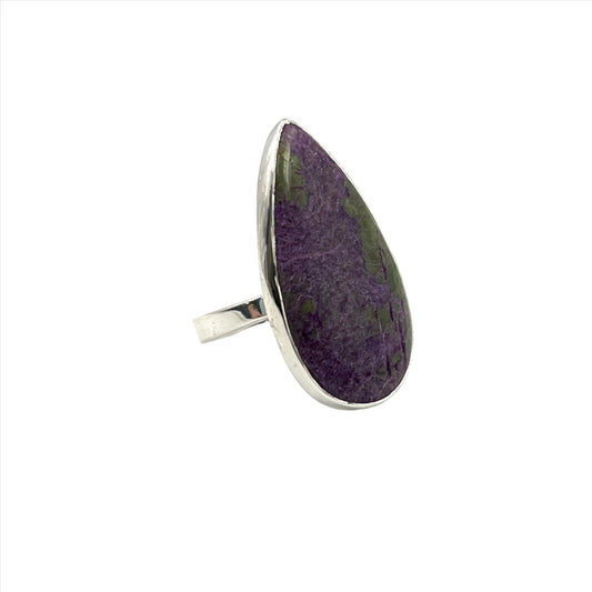 Sterling Silver Stichtite Teardrop Ring