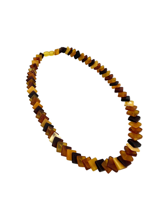 Gradient Amber Square Necklaces