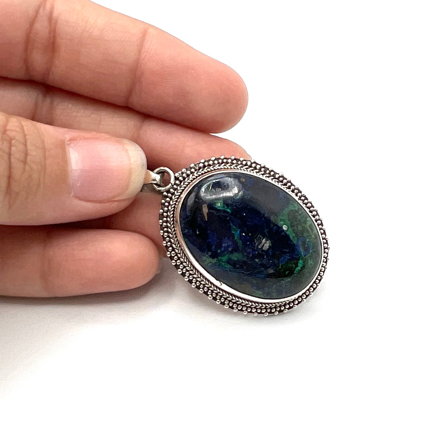 Sterling Silver Azurite & Malachite Pendants