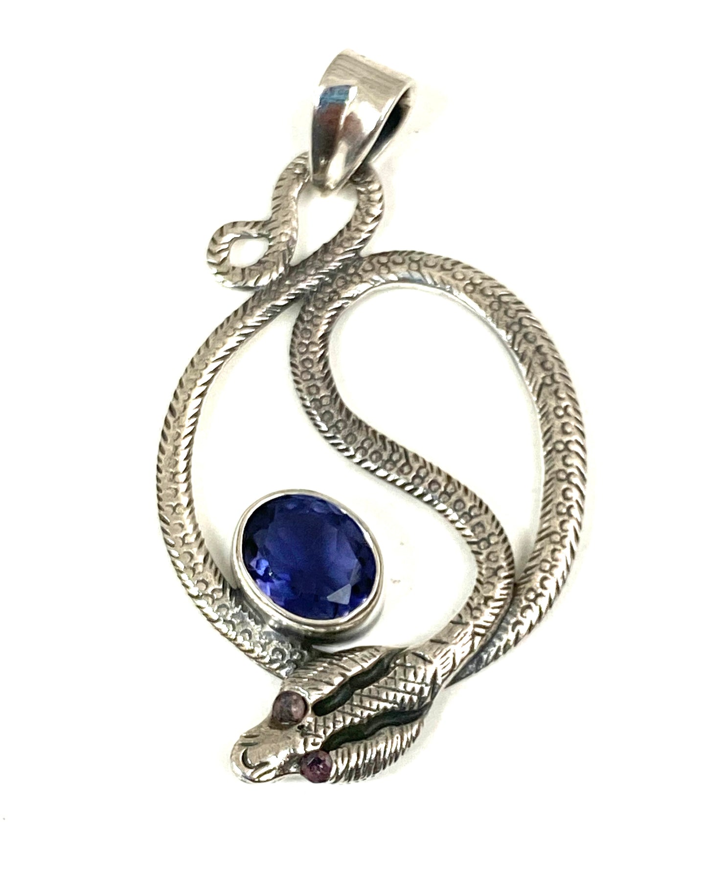 Sterling Silver Gemstone Snake Pendants