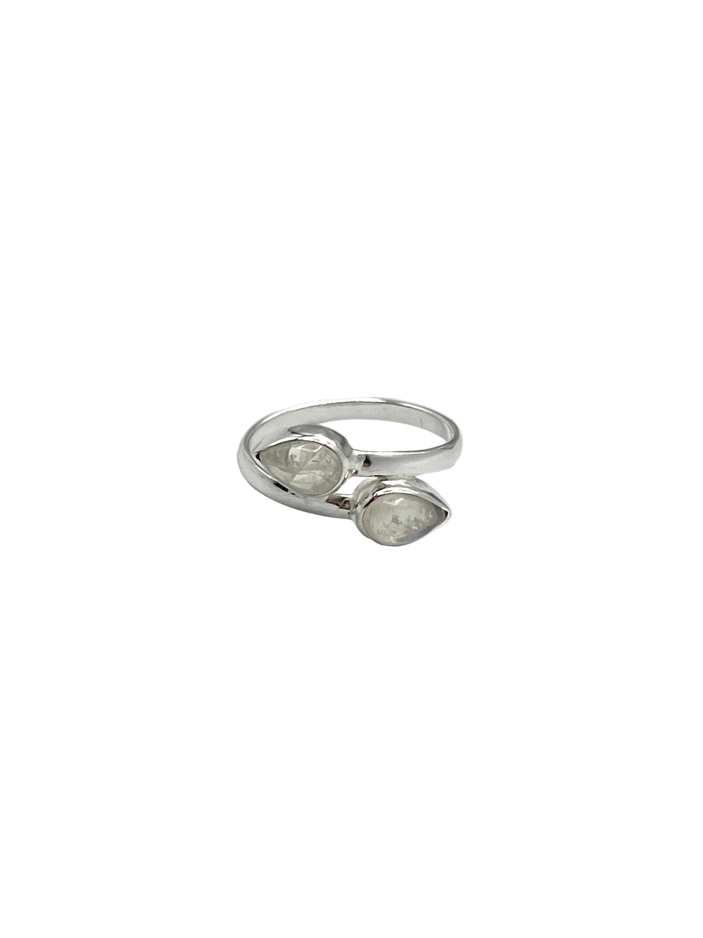Double Teardrop Gemstone Rings