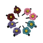 Leather Flower Hair Clips