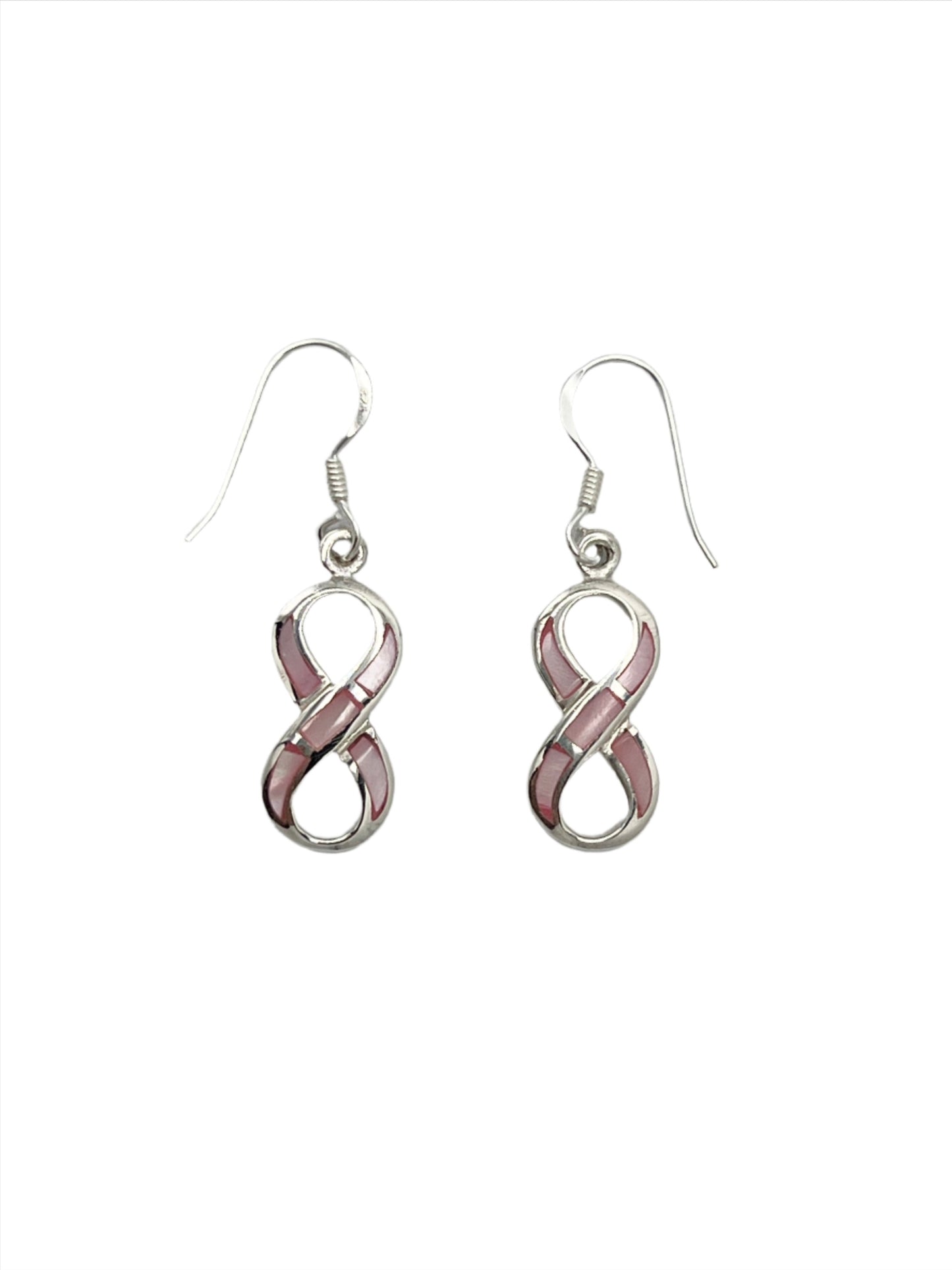 Sterling Silver Shell Infinity Earrings