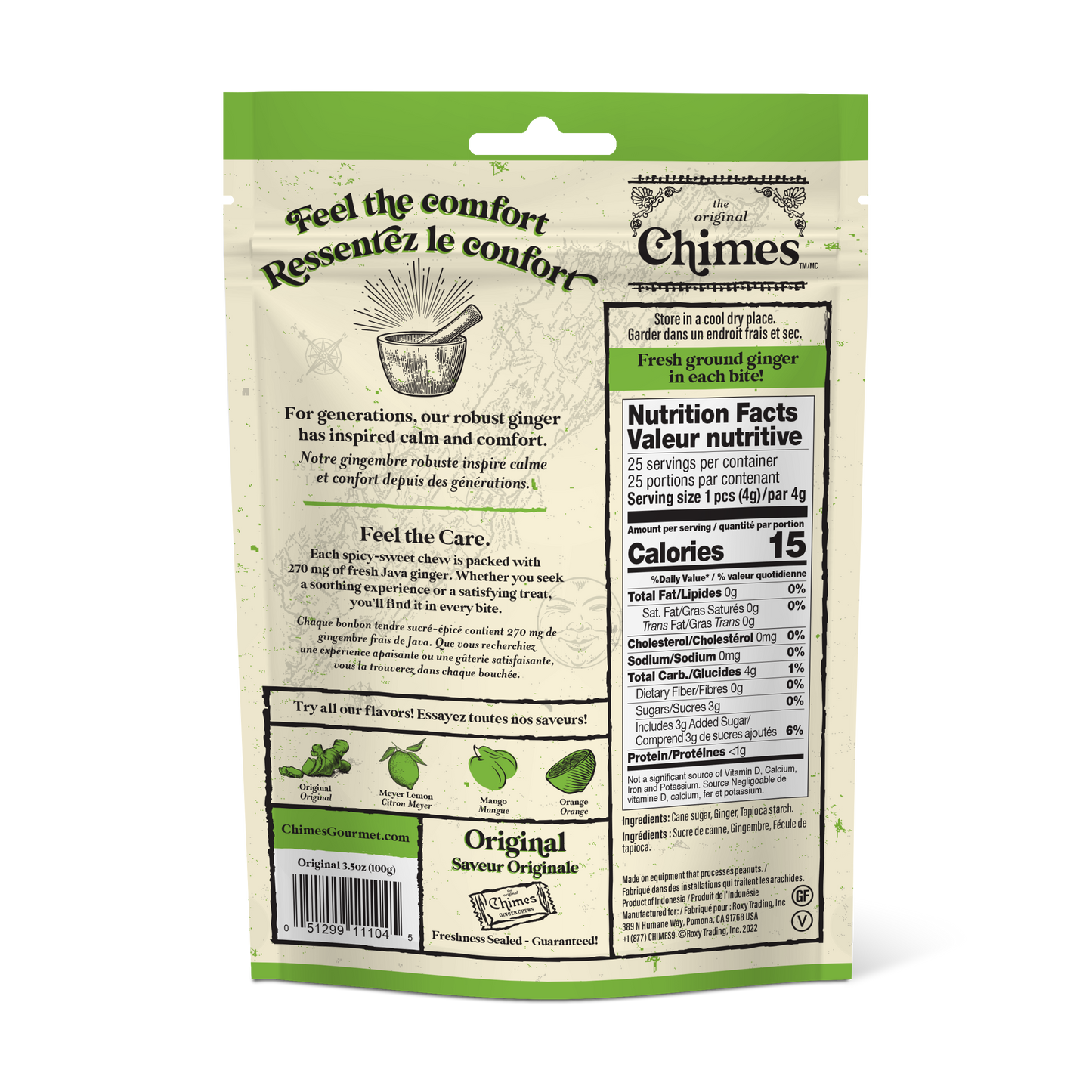 Chimes Original Ginger Chews Candy - 3.5 oz Bag
