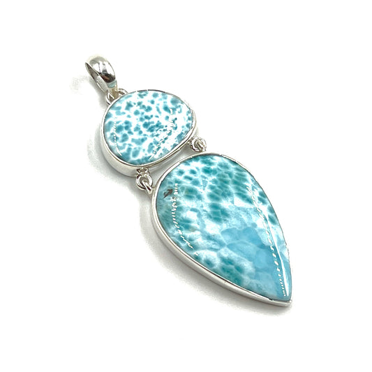 Sterling Silver Double Larimar Pendant