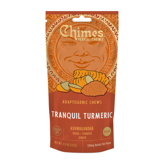 Chimes Tranquil Turmeric Adaptogenic Ginger Chews Candy - 2.5 oz Bag