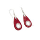 Sterling Silver Red Coral Teardrop Earrings