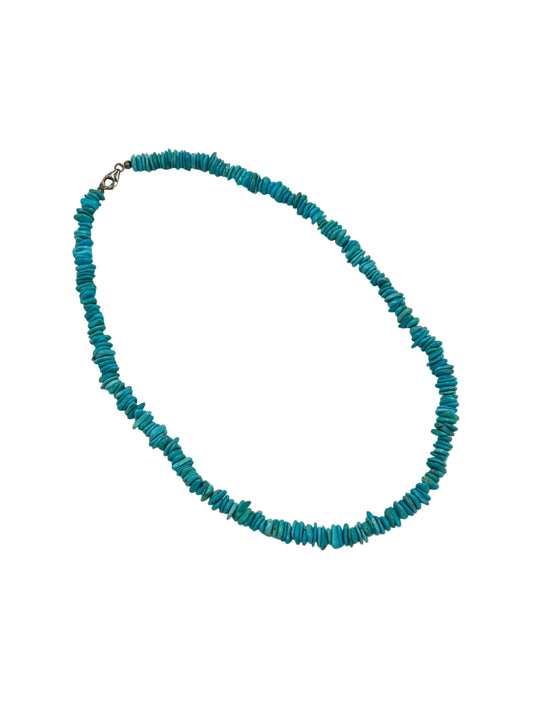 Silver Chip Turquoise Necklace