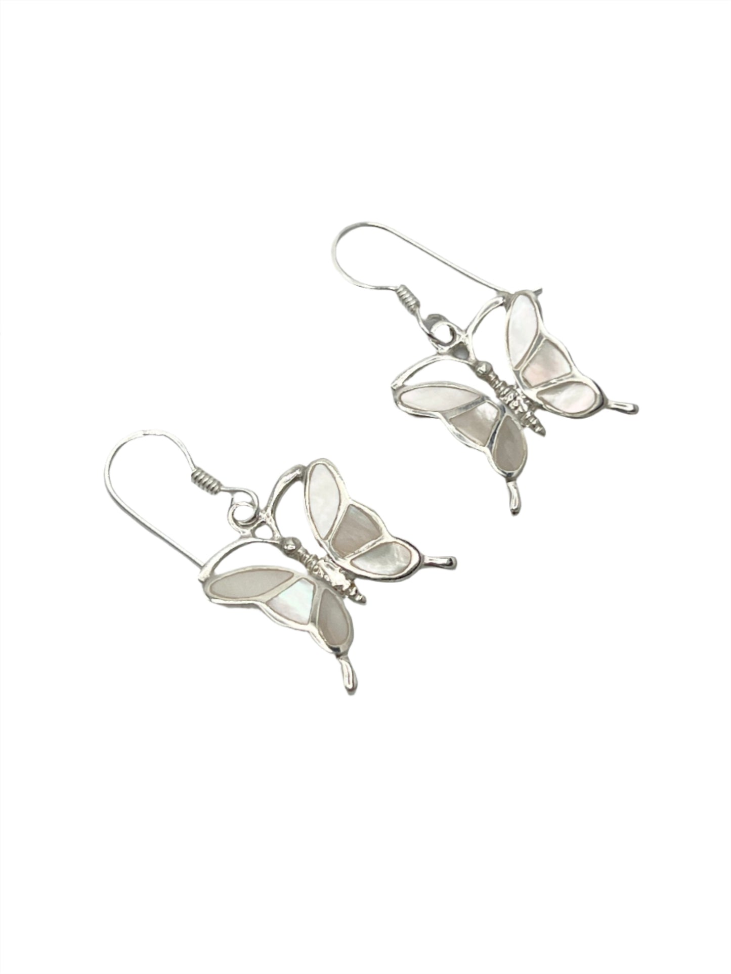 Sterling Silver Shell Butterfly Earrings