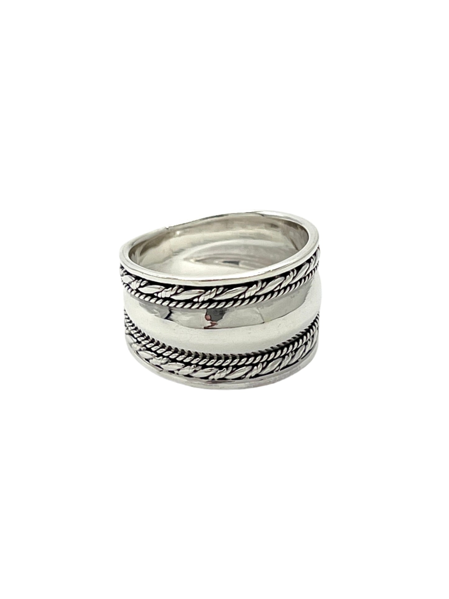 Sterling Silver Simple Thick Braided Ring