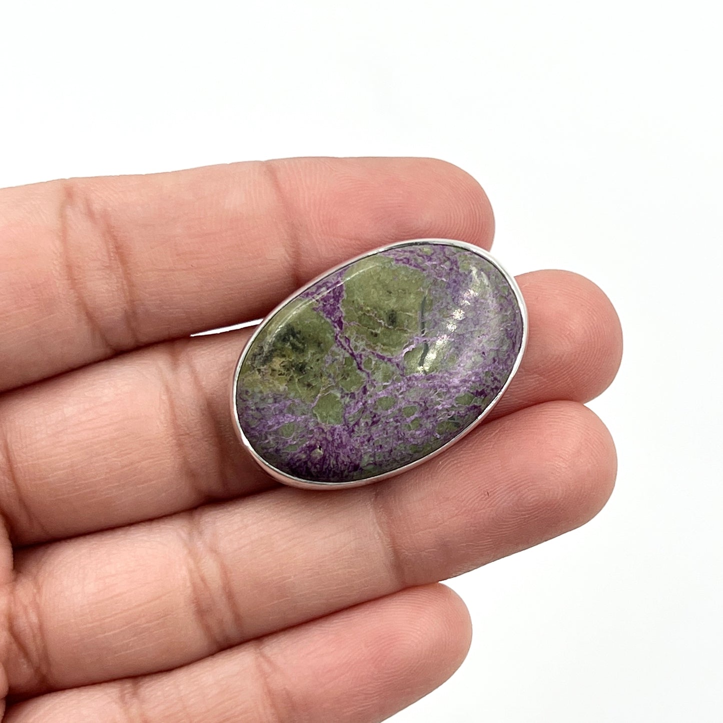 Sterling Silver Stichtite Oval Ring