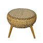 Seagrass & Banana Leaf Weaved Glass Table