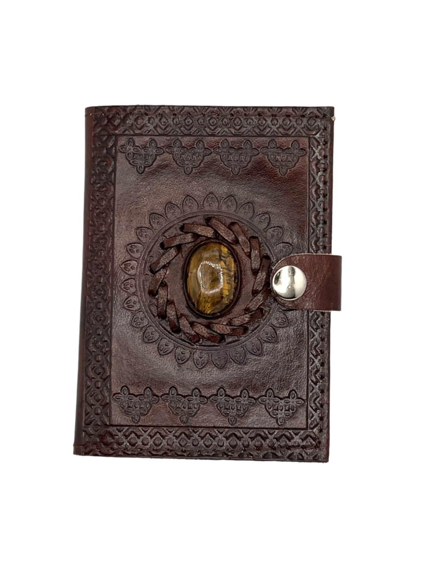 Camel Leather Gemstone Journal | Mandala | 5" x 3.5" x 1/2"