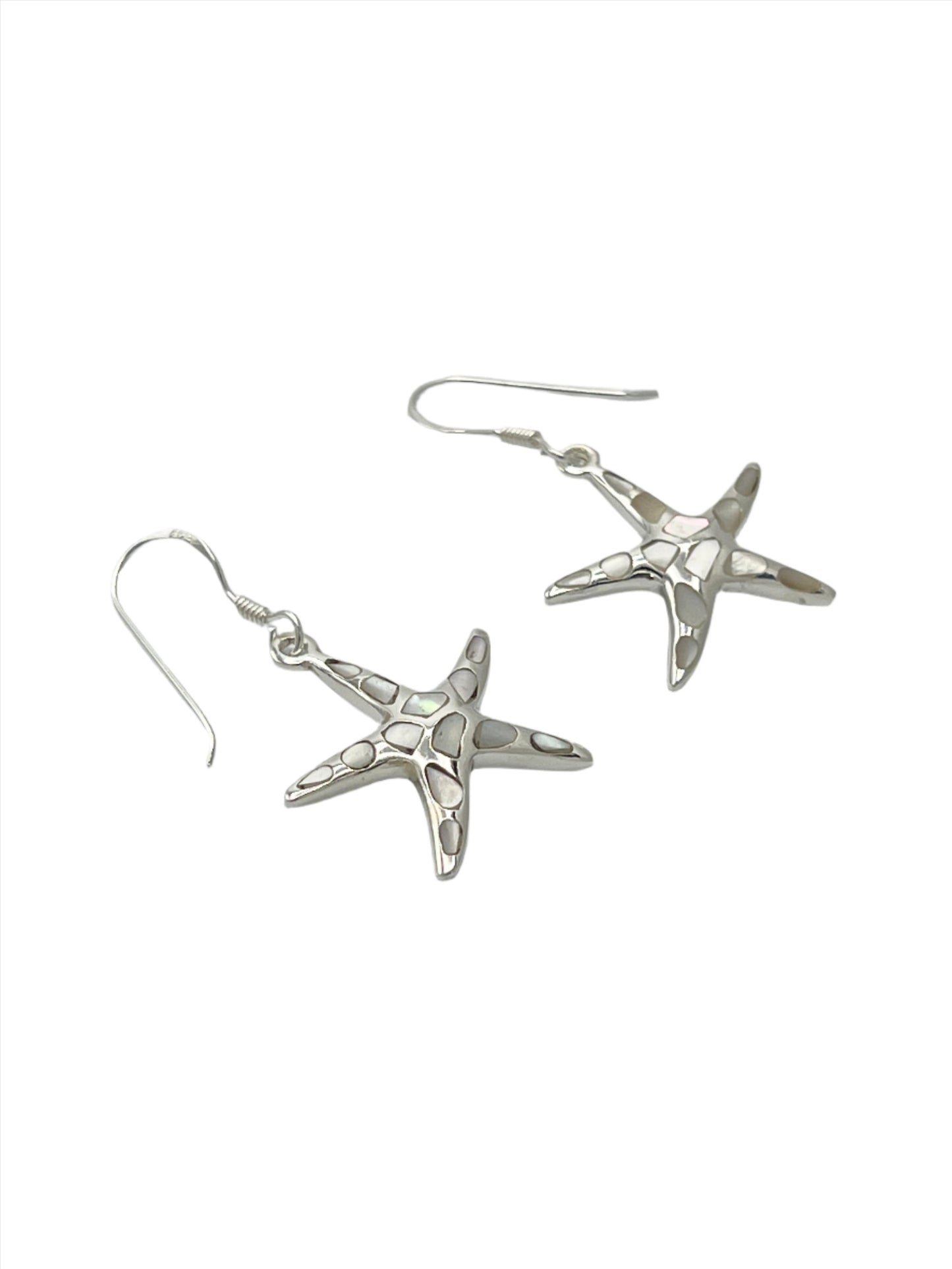 Sterling Silver Shell Starfish Earrings