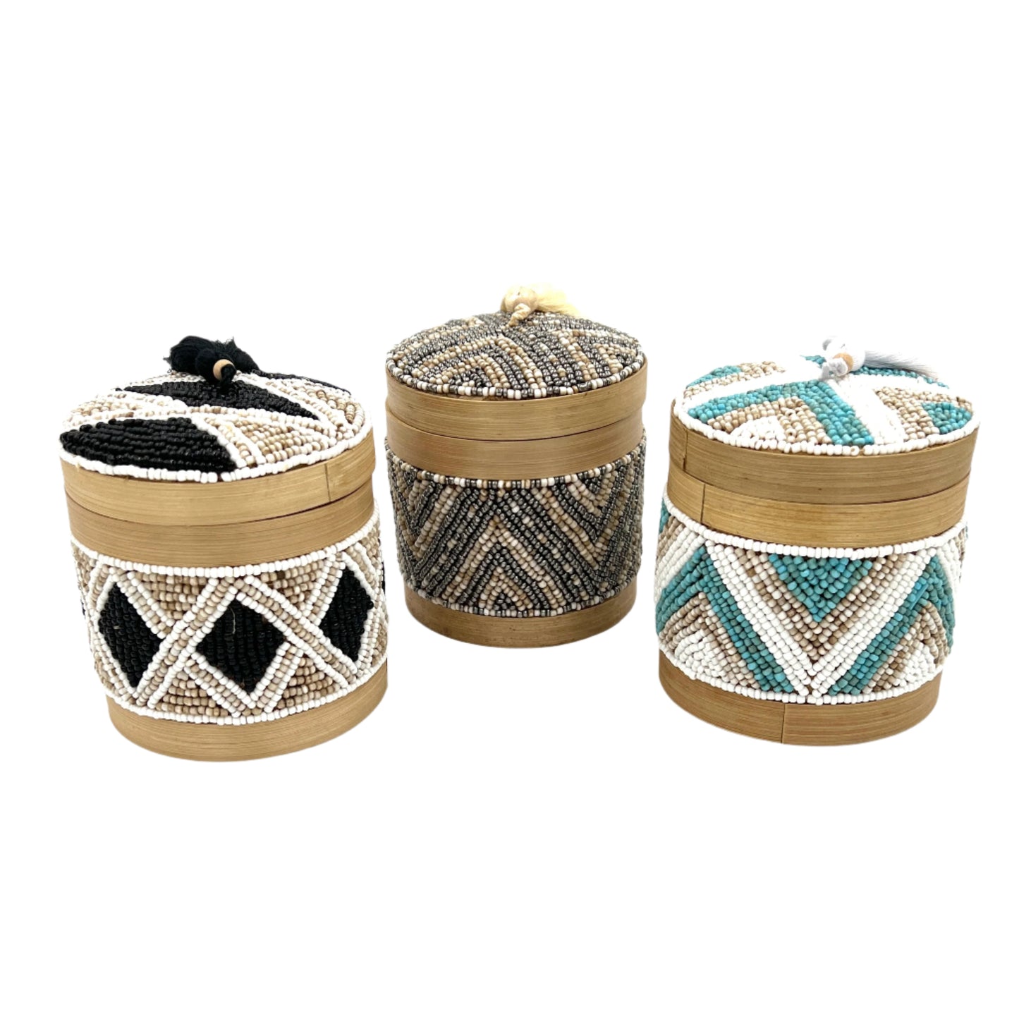 Bali Beaded Circle Boxes