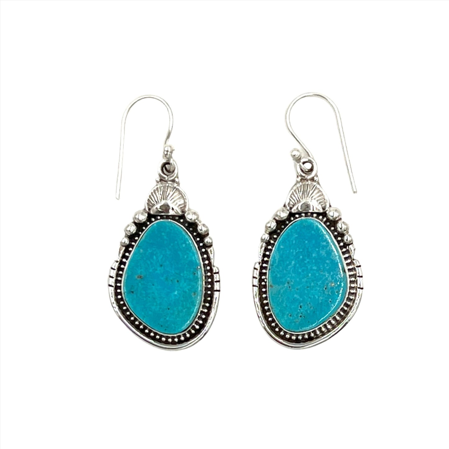 Sterling Silver Turquoise Teardrop Earrings