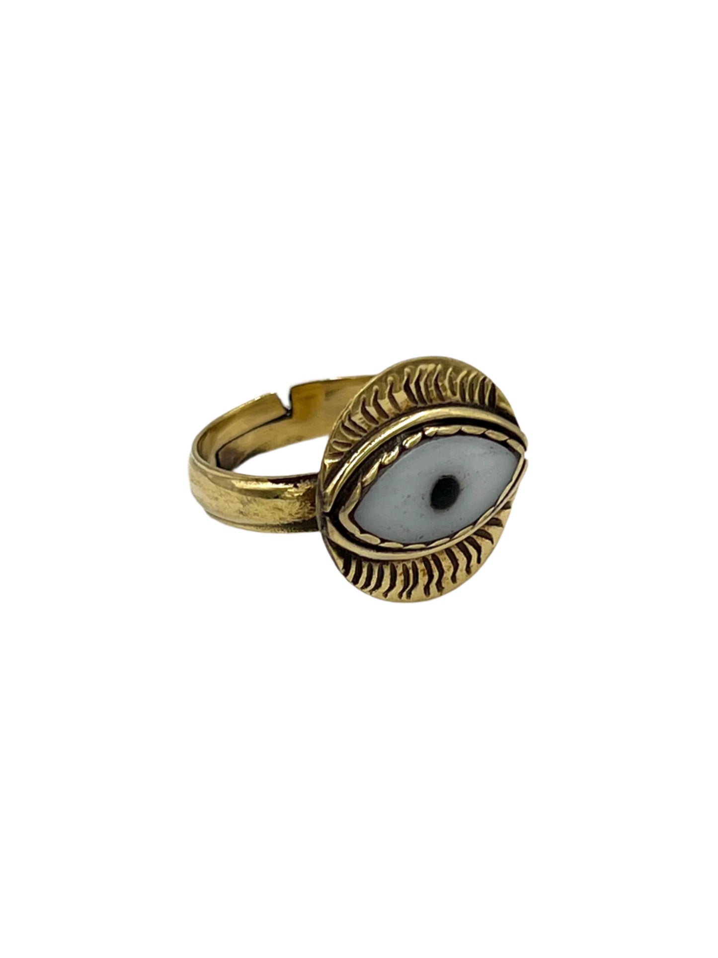 Evil Eye Brass Ring