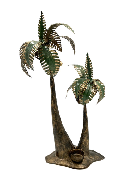 Metal Palm Tree Candle Holder
