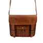 Camel Leather Cross Body Messenger Bag