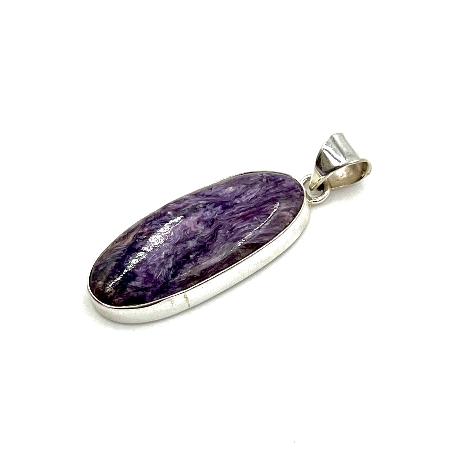 Sterling Silver Charoite Oval Pendants