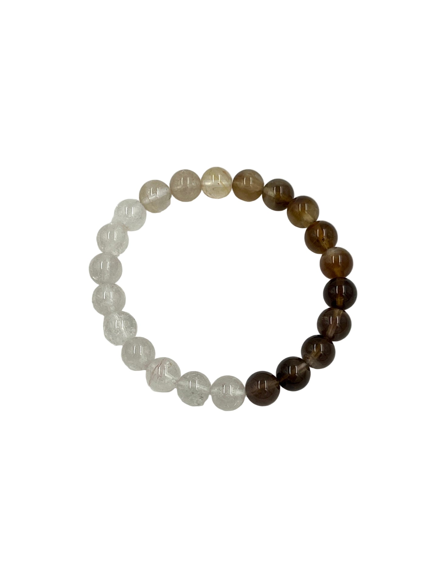 Smoky Quartz & Clear Quartz Stretchy Bracelets
