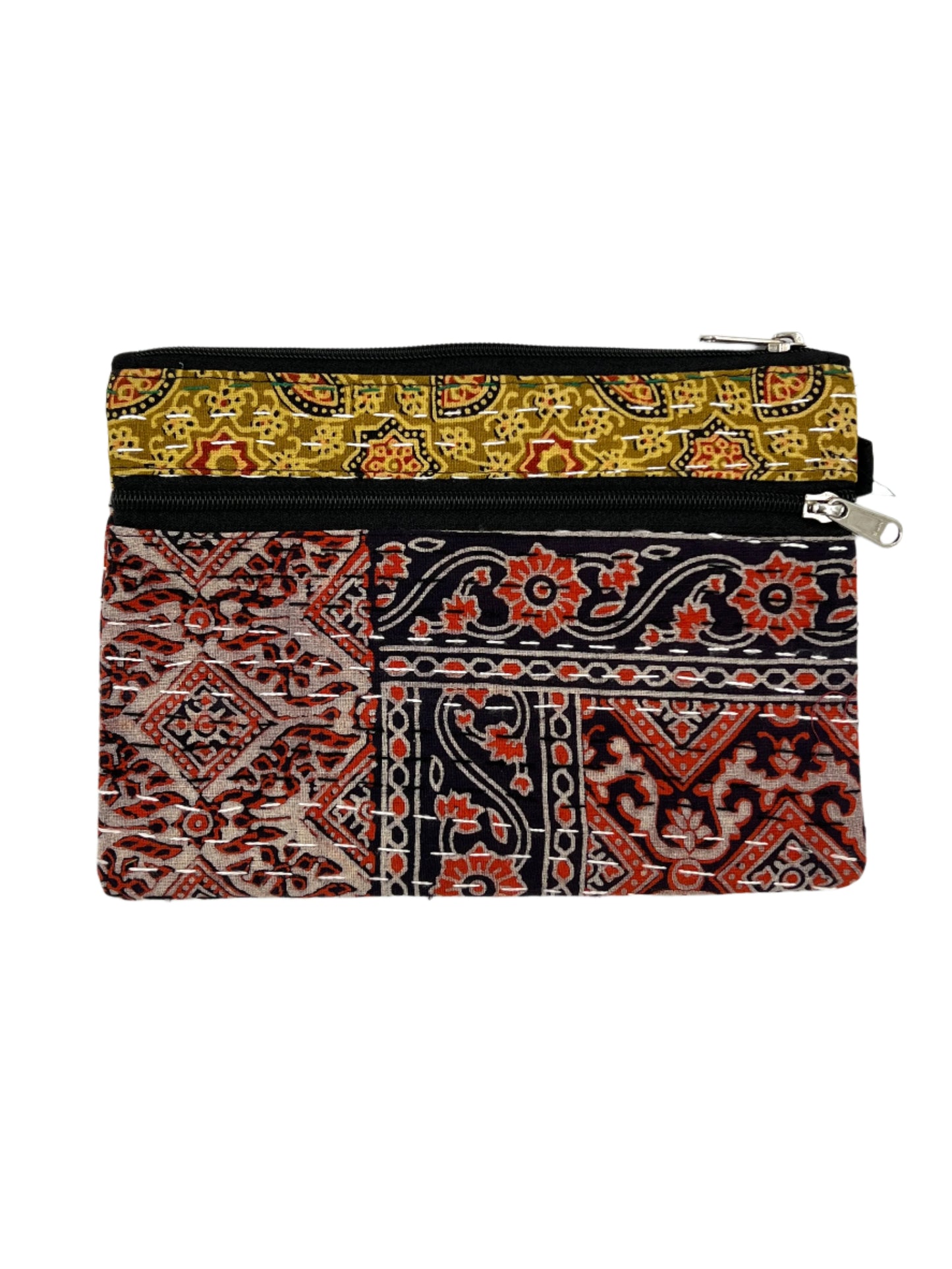 Block Print Kantha Coin Bag 10" x 7"