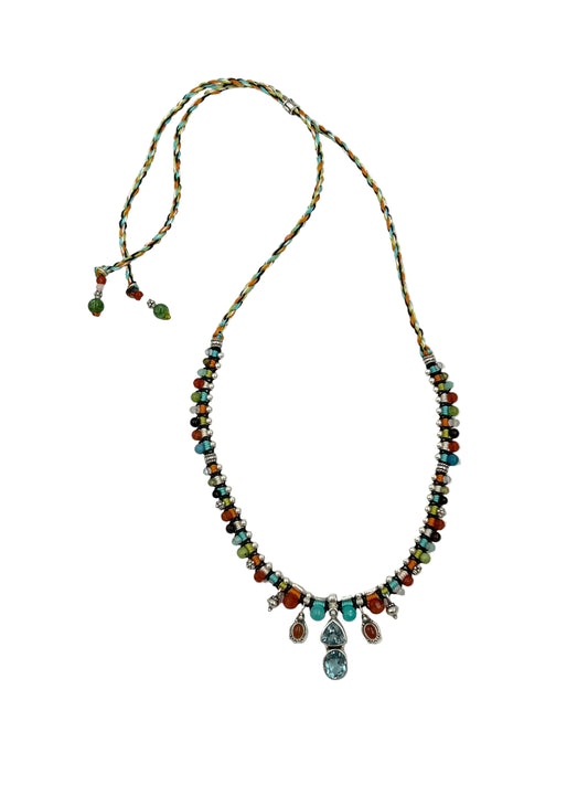 Macrame Blue Topaz Necklace