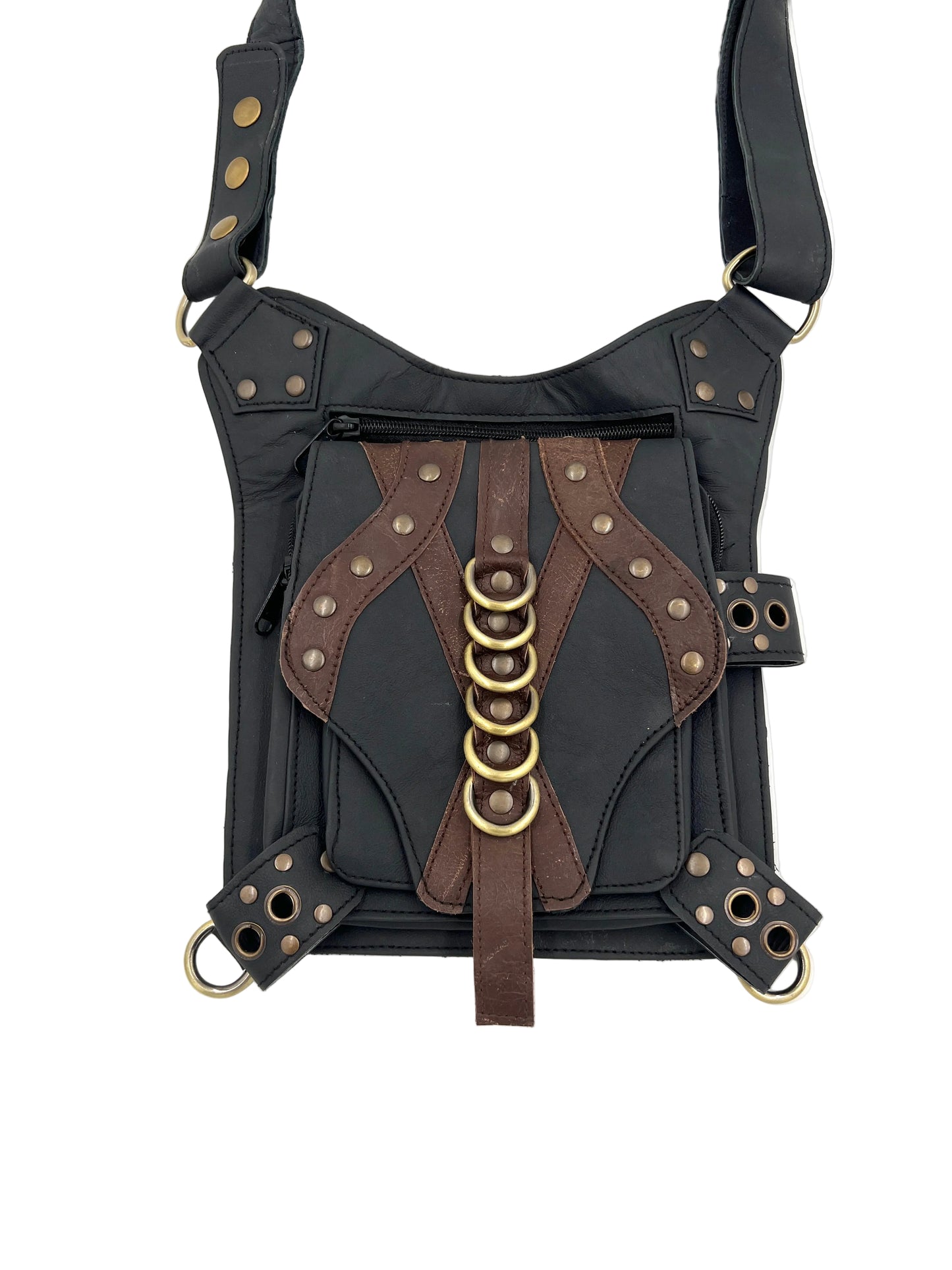 Festival Leather & Metal Waist/Thigh Holster Bag