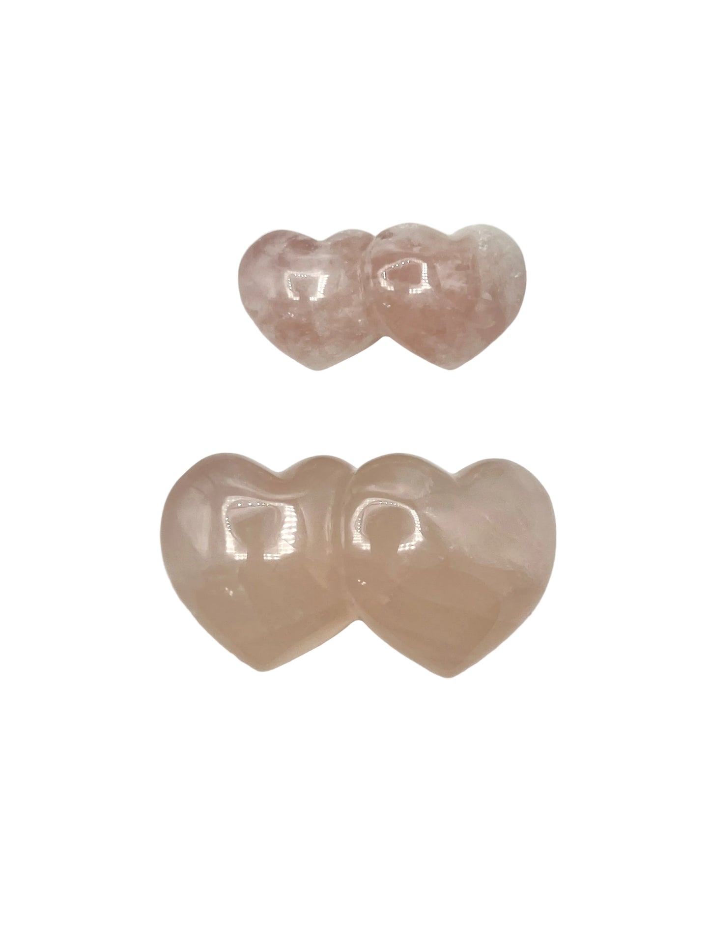 Rose Quartz Double Hearts