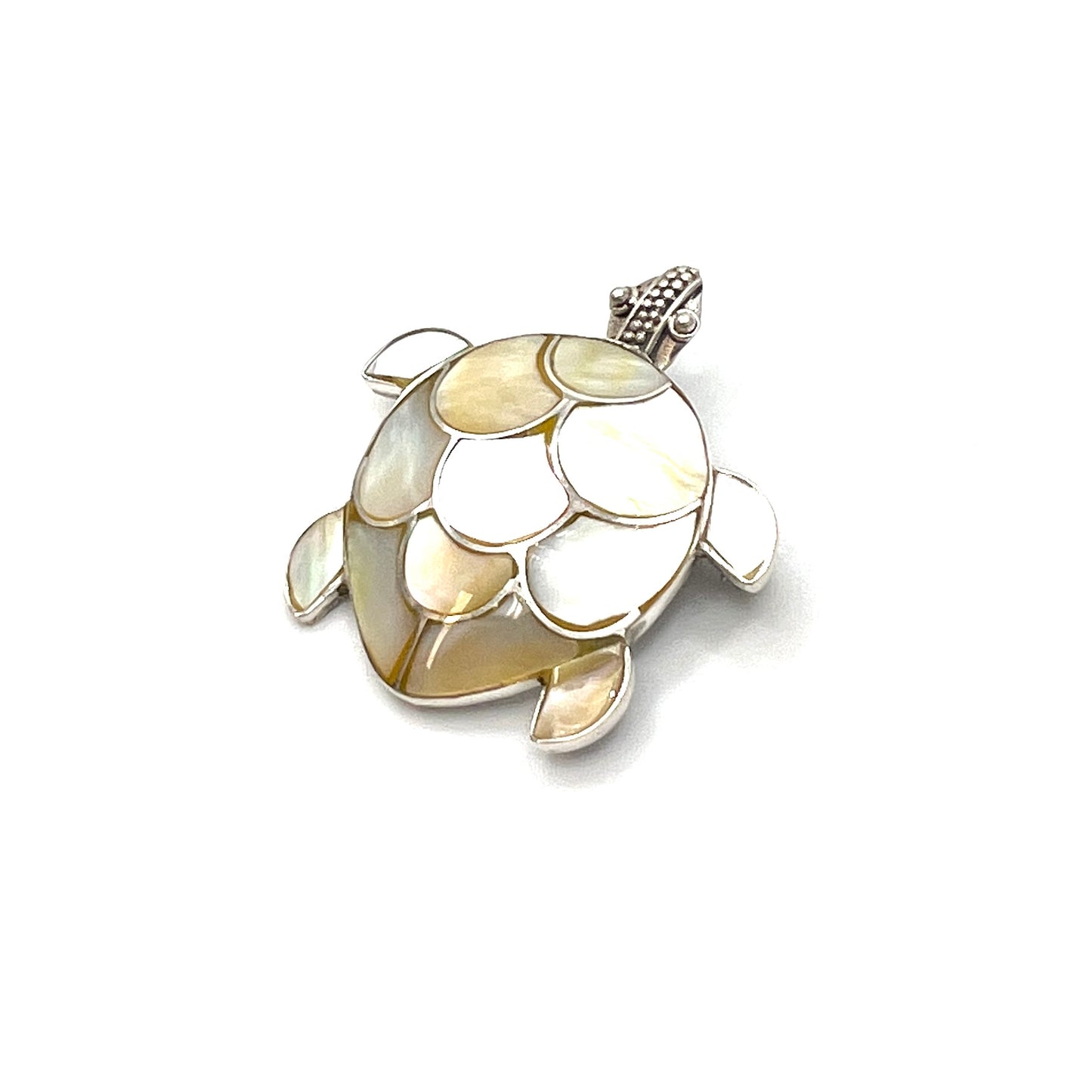 Sterling Silver Mother of Pearl Seaturtle Pendant/Brooch