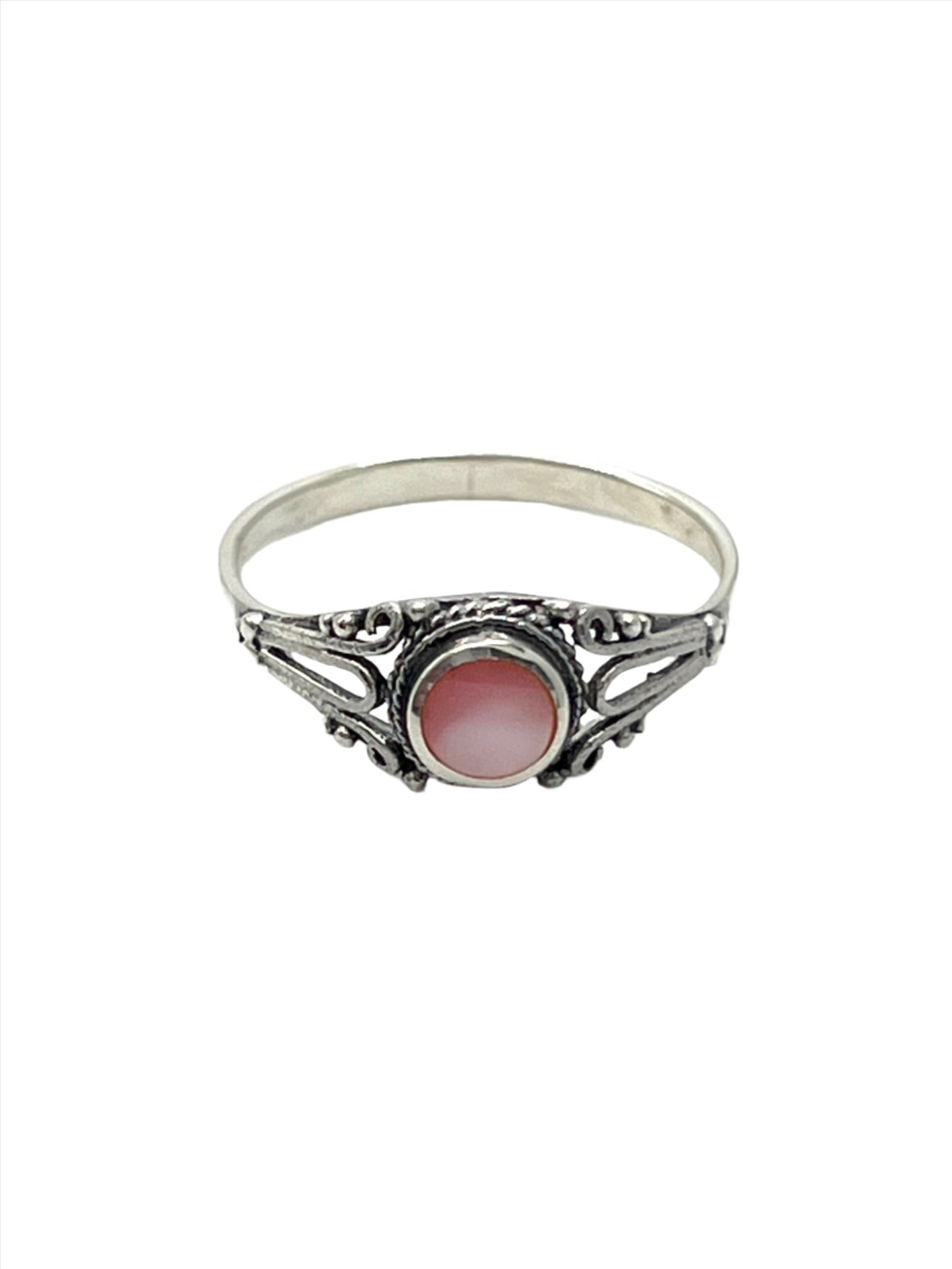 Sterling Silver Shell Round Ring