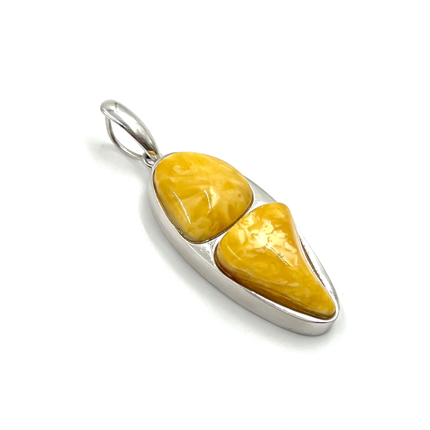 Double Butterscotch Amber Pendants