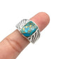 Sterling Silver Gemstone Wave Design Rings