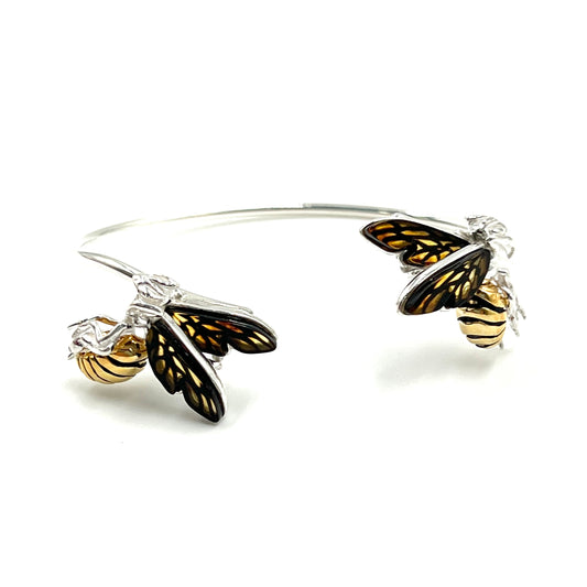 Sterling Silver Amber Queen Bee Cuff