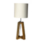 Teak Triangular Table Lamp