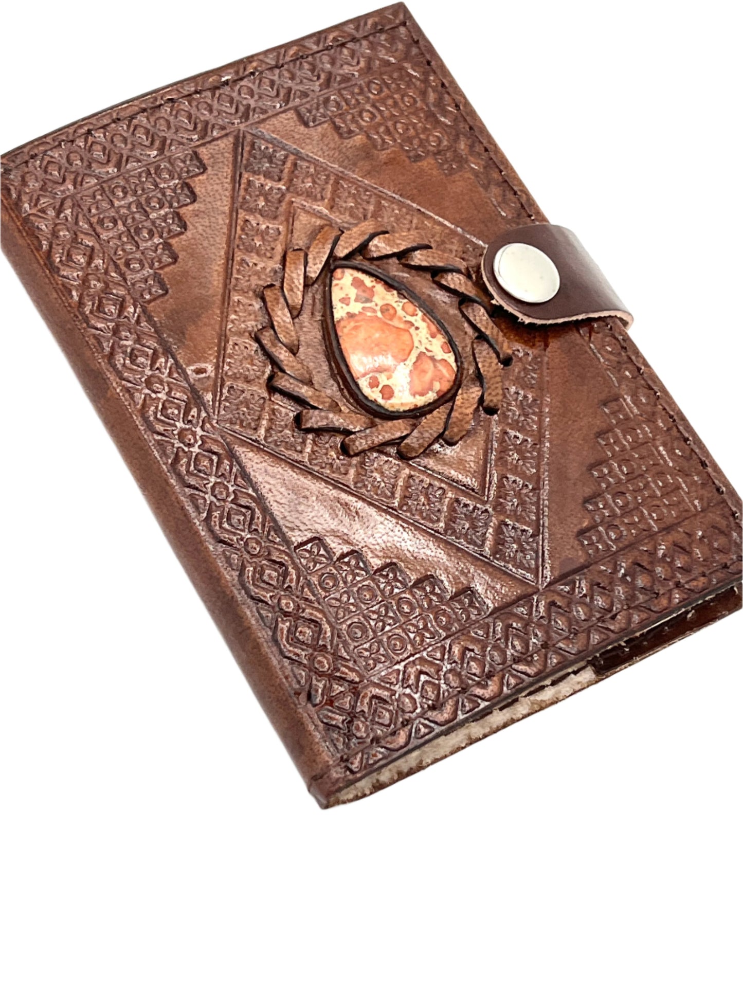 Camel Leather Gemstone Journal | Diamond | 5" x 3.5" x 1/2"