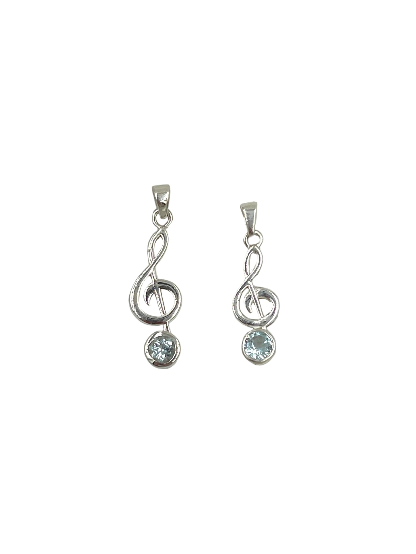 Gemstone Treble Clef Pendants