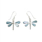 Sterling Silver Shell Dragonfly Earrings
