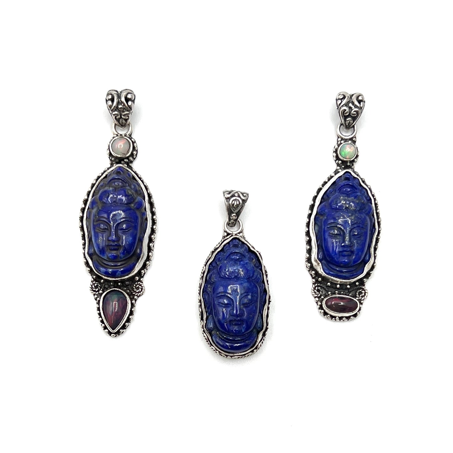Lapis Lazuli & Opal Quan Yin Pendants