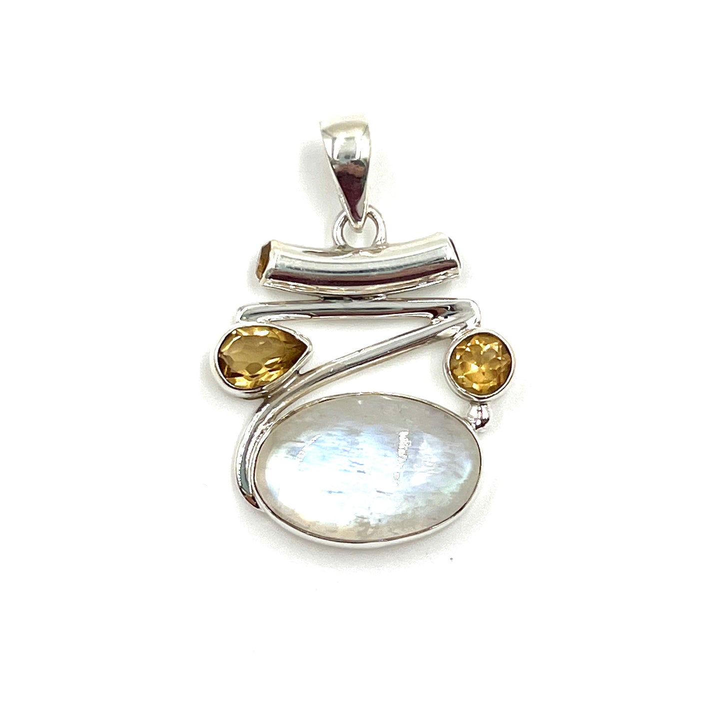 Sterling Silver Tri Gemstone Pendants