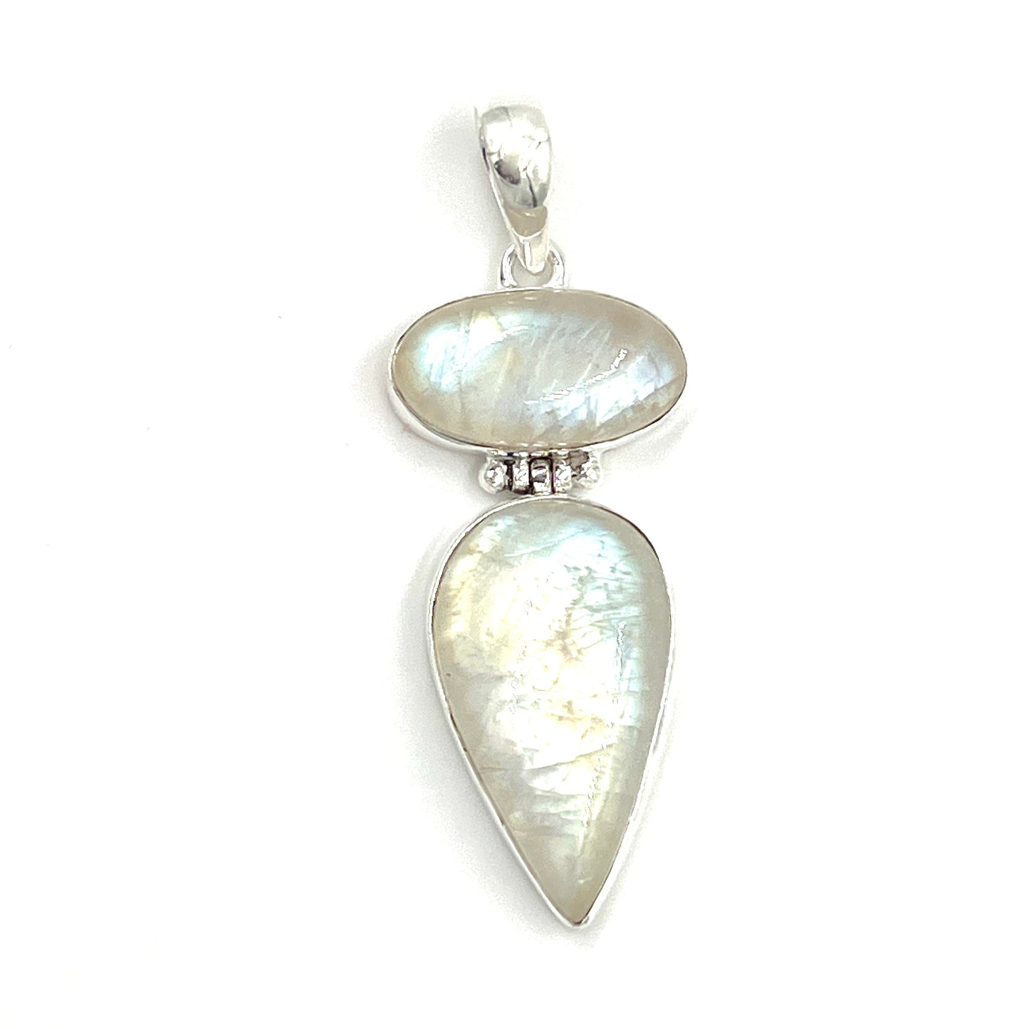 Sterling Silver Double Moonstone Pendants