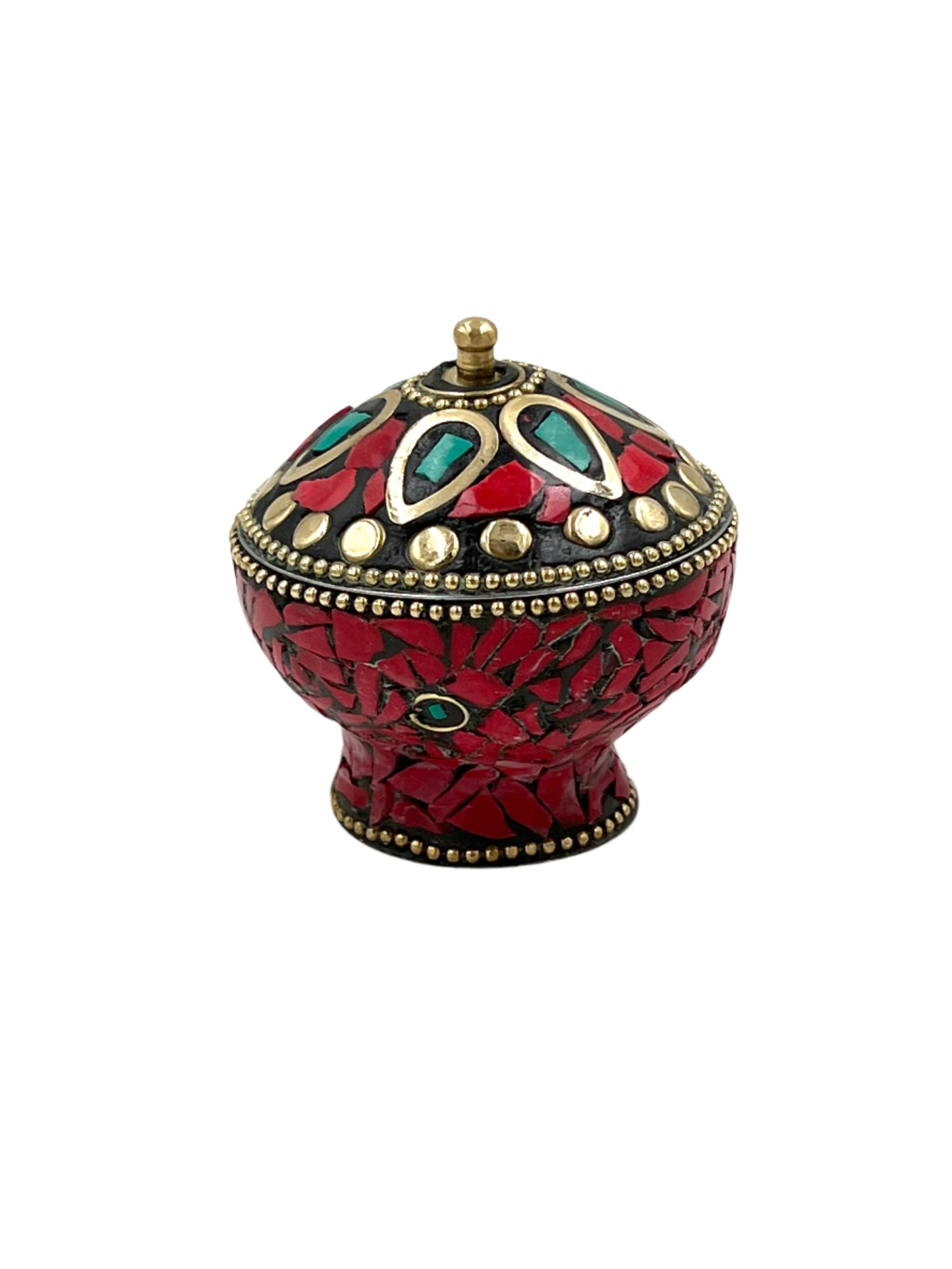 Mini Mosaic Indian Metal Jar