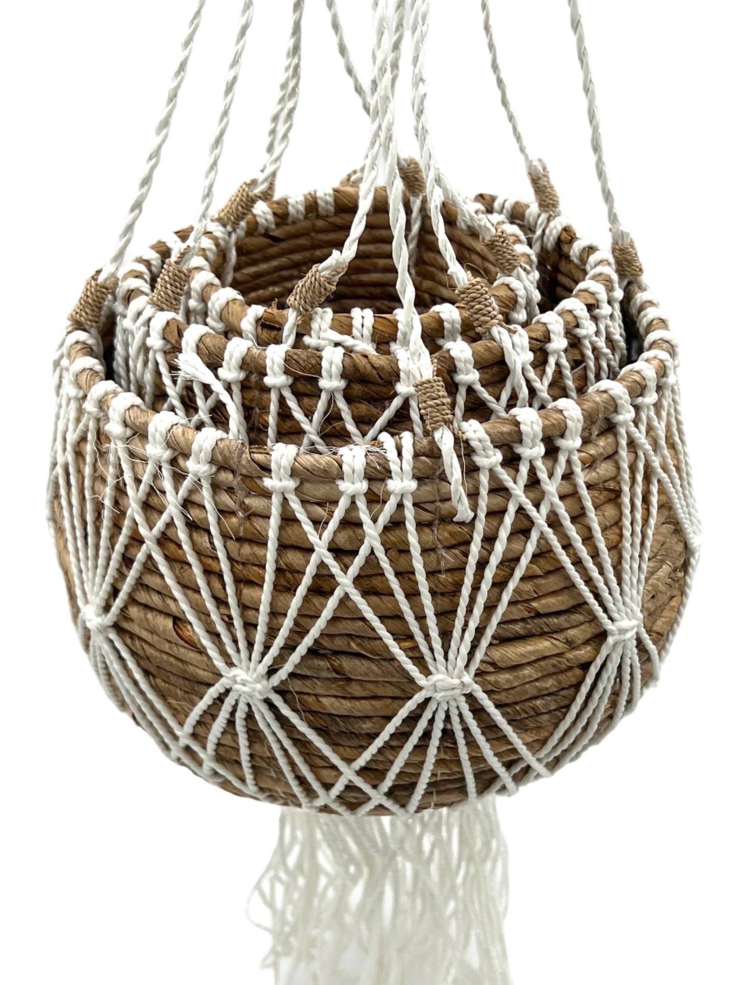 Banana Leaf White Hanging Plant Basket Sets