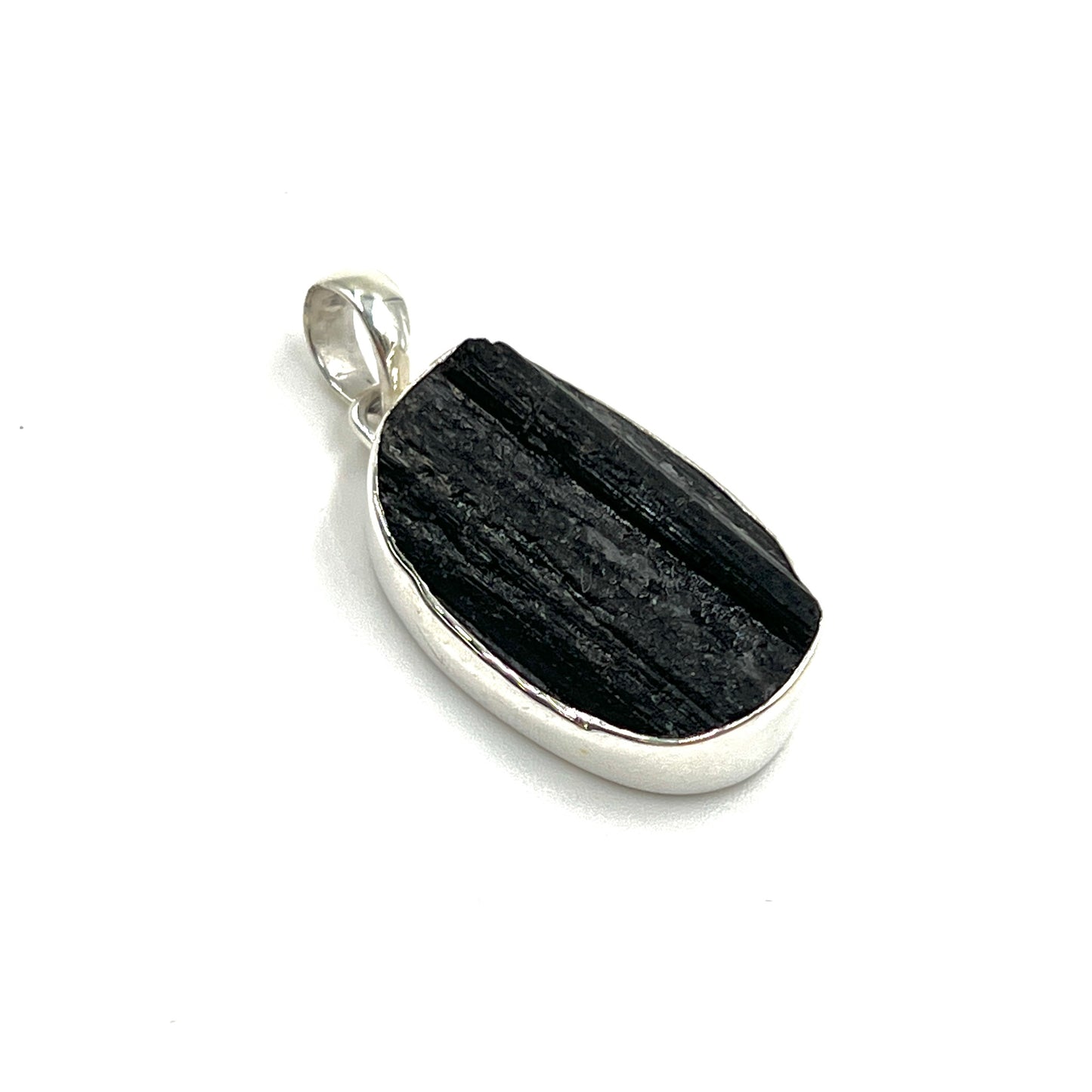 Black Tourmaline Oval Pendants