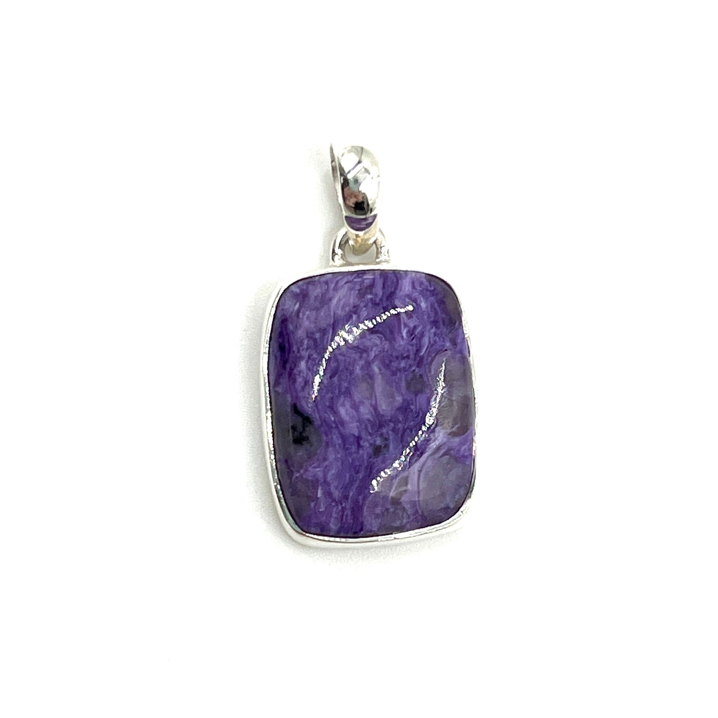 Sterling Silver Charoite Freeform Pendants