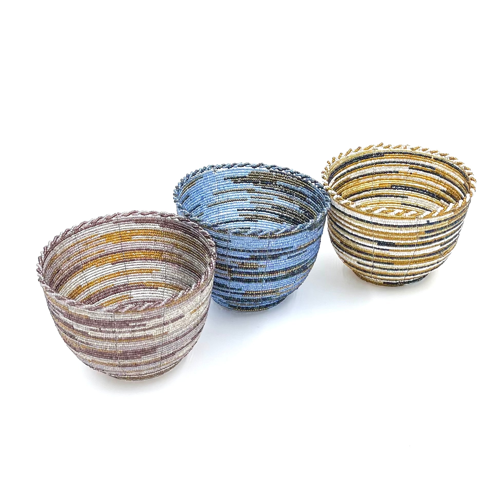 Small Bali Braided Beaded Baskets Small Bali Braided Beaded Baskets