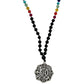 Hand knotted Lava Stone Astamangala Charka Mala