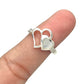 Sterling Silver Shell Double Heart Rings